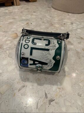 Little Earth Green and White Colorado License Plate Barrel Bag